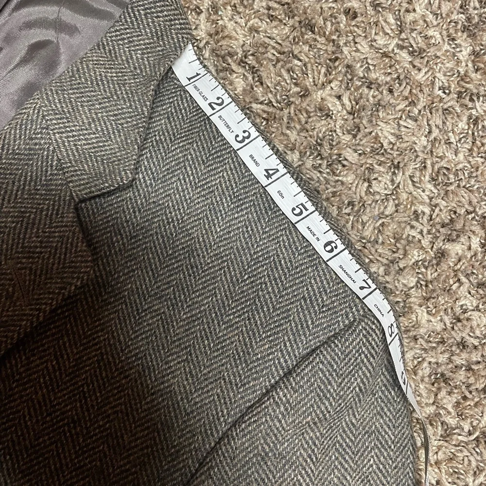 Men’s TownCraft brown herringbone tweed blazer wool/lambswool‎ size 48L